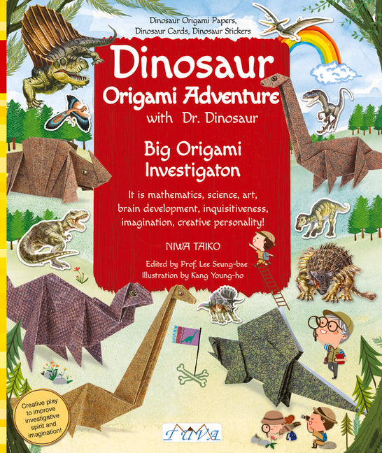 Dinosaur Origami Adventure: Dinosaur Origami Papers, Dinosaur Cards, Dinosaur Stickers